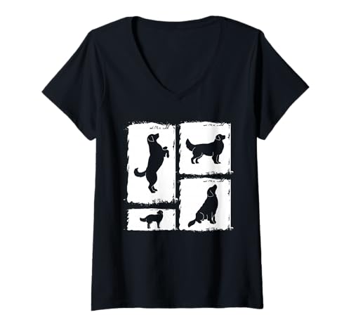Damen Hund Labrador T-Shirt mit V-Ausschnitt Damen Hund Labrador T-Shirt mit V-Ausschnitt von Hunderasse Labrador