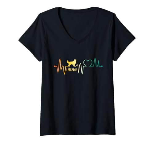 Damen Hund Labrador T-Shirt mit V-Ausschnitt Damen Hund Labrador T-Shirt mit V-Ausschnitt von Hunderasse Labrador