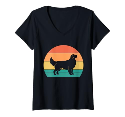 Damen Hund Labrador T-Shirt mit V-Ausschnitt von Hunderasse Labrador