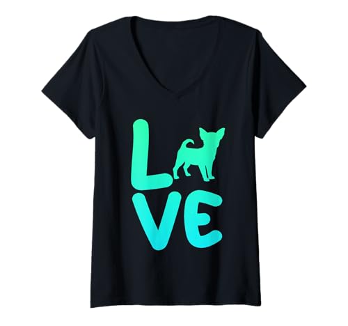 Damen Hund Pinscher T-Shirt mit V-Ausschnitt Damen Hund Pinscher T-Shirt mit V-Ausschnitt von Hunderasse Pinscher