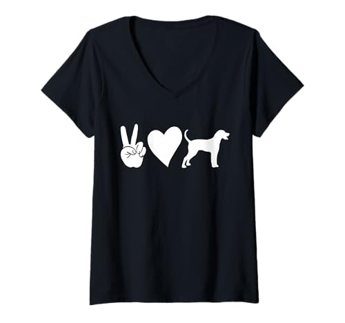 Damen Hund Rhodesian Ridgeback T-Shirt mit V-Ausschnitt Damen Hund Rhodesian Ridgeback T-Shirt mit V-Ausschnitt von Hunderasse Rhodesian Ridgeback