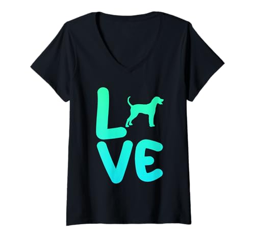Damen Hund Rhodesian Ridgeback T-Shirt mit V-Ausschnitt Damen Hund Rhodesian Ridgeback T-Shirt mit V-Ausschnitt von Hunderasse Rhodesian Ridgeback