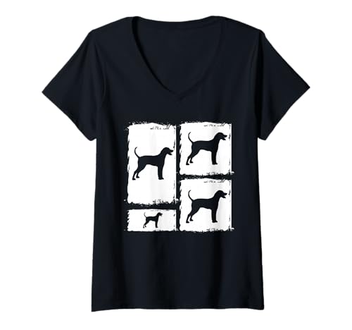 Damen Hund Rhodesian Ridgeback T-Shirt mit V-Ausschnitt Damen Hund Rhodesian Ridgeback T-Shirt mit V-Ausschnitt von Hunderasse Rhodesian Ridgeback