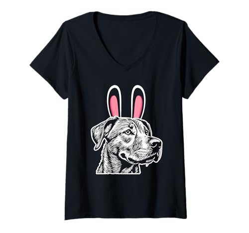 Damen Hund Rhodesian Ridgeback T-Shirt mit V-Ausschnitt Damen Hund Rhodesian Ridgeback T-Shirt mit V-Ausschnitt von Hunderasse Rhodesian Ridgeback