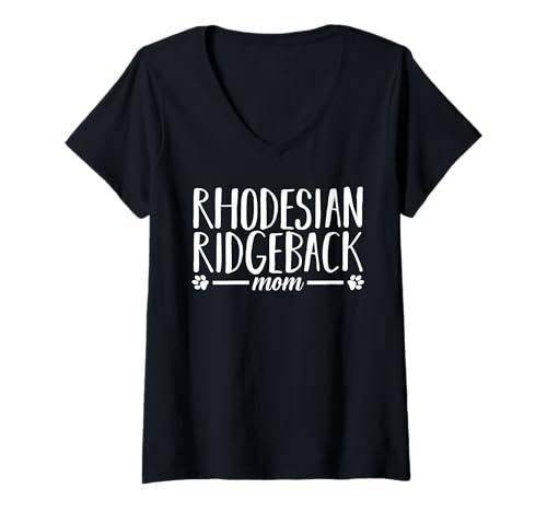 Damen Hund Rhodesian Ridgeback T-Shirt mit V-Ausschnitt Damen Hund Rhodesian Ridgeback T-Shirt mit V-Ausschnitt von Hunderasse Rhodesian Ridgeback