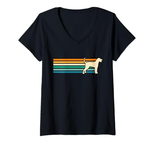 Damen Hund Rhodesian Ridgeback T-Shirt mit V-Ausschnitt Damen Hund Rhodesian Ridgeback T-Shirt mit V-Ausschnitt von Hunderasse Rhodesian Ridgeback