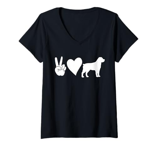 Damen Hund Rottweiler T-Shirt mit V-Ausschnitt Damen Hund Rottweiler T-Shirt mit V-Ausschnitt von Hunderasse Rottweiler