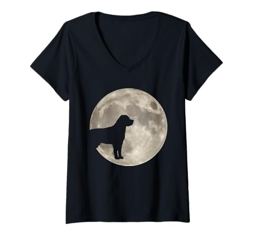 Damen Hund Rottweiler T-Shirt mit V-Ausschnitt Damen Hund Rottweiler T-Shirt mit V-Ausschnitt von Hunderasse Rottweiler