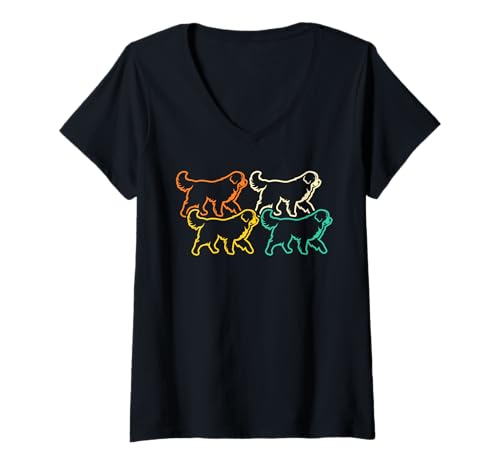 Damen Hund Sennenhund T-Shirt mit V-Ausschnitt Damen Hund Sennenhund T-Shirt mit V-Ausschnitt von Hunderasse Sennenhund