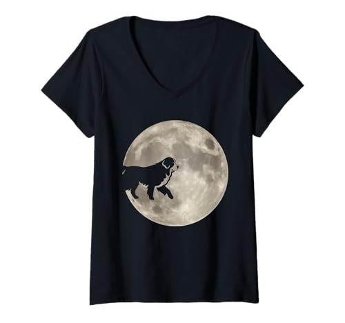Damen Hund Sennenhund T-Shirt mit V-Ausschnitt Damen Hund Sennenhund T-Shirt mit V-Ausschnitt von Hunderasse Sennenhund