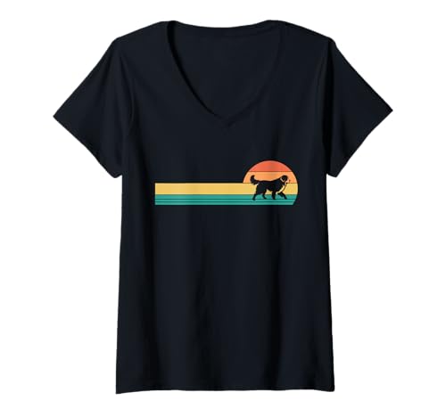 Damen Hund Sennenhund T-Shirt mit V-Ausschnitt Damen Hund Sennenhund T-Shirt mit V-Ausschnitt von Hunderasse Sennenhund