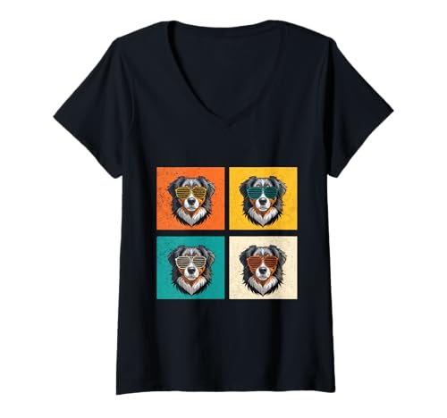 Damen Hund Sennenhund T-Shirt mit V-Ausschnitt Damen Hund Sennenhund T-Shirt mit V-Ausschnitt von Hunderasse Sennenhund
