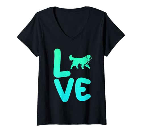 Damen Hund Sennenhund T-Shirt mit V-Ausschnitt Damen Hund Sennenhund T-Shirt mit V-Ausschnitt von Hunderasse Sennenhund