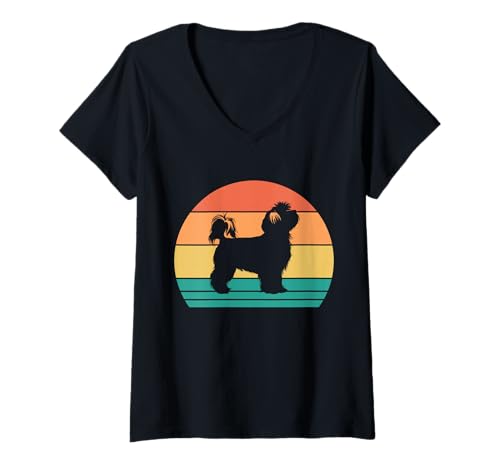 Damen Hund Yorkshire Terrier T-Shirt mit V-Ausschnitt Damen Hund Yorkshire Terrier T-Shirt mit V-Ausschnitt von Hunderasse Yorkshire Terrier