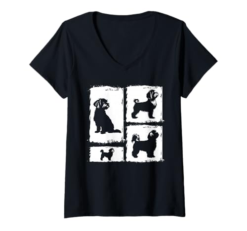 Damen Hund Yorkshire Terrier T-Shirt mit V-Ausschnitt Damen Hund Yorkshire Terrier T-Shirt mit V-Ausschnitt von Hunderasse Yorkshire Terrier