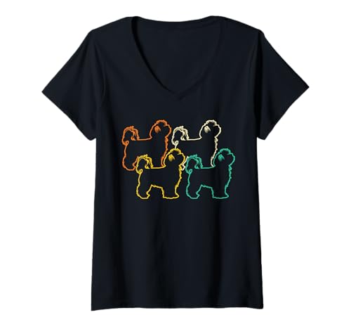 Damen Hund Yorkshire Terrier T-Shirt mit V-Ausschnitt Damen Hund Yorkshire Terrier T-Shirt mit V-Ausschnitt von Hunderasse Yorkshire Terrier