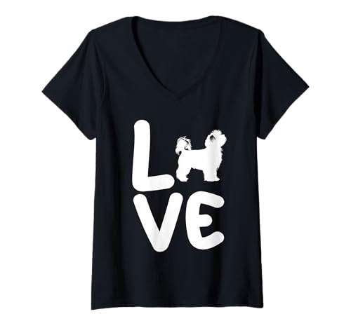 Damen Hund Yorkshire Terrier T-Shirt mit V-Ausschnitt Damen Hund Yorkshire Terrier T-Shirt mit V-Ausschnitt von Hunderasse Yorkshire Terrier
