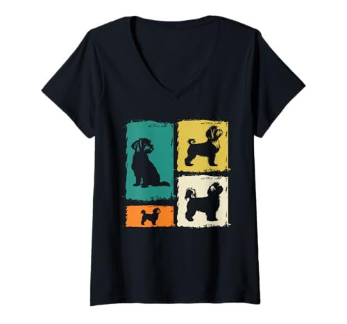 Damen Hund Yorkshire Terrier T-Shirt mit V-Ausschnitt Damen Hund Yorkshire Terrier T-Shirt mit V-Ausschnitt von Hunderasse Yorkshire Terrier