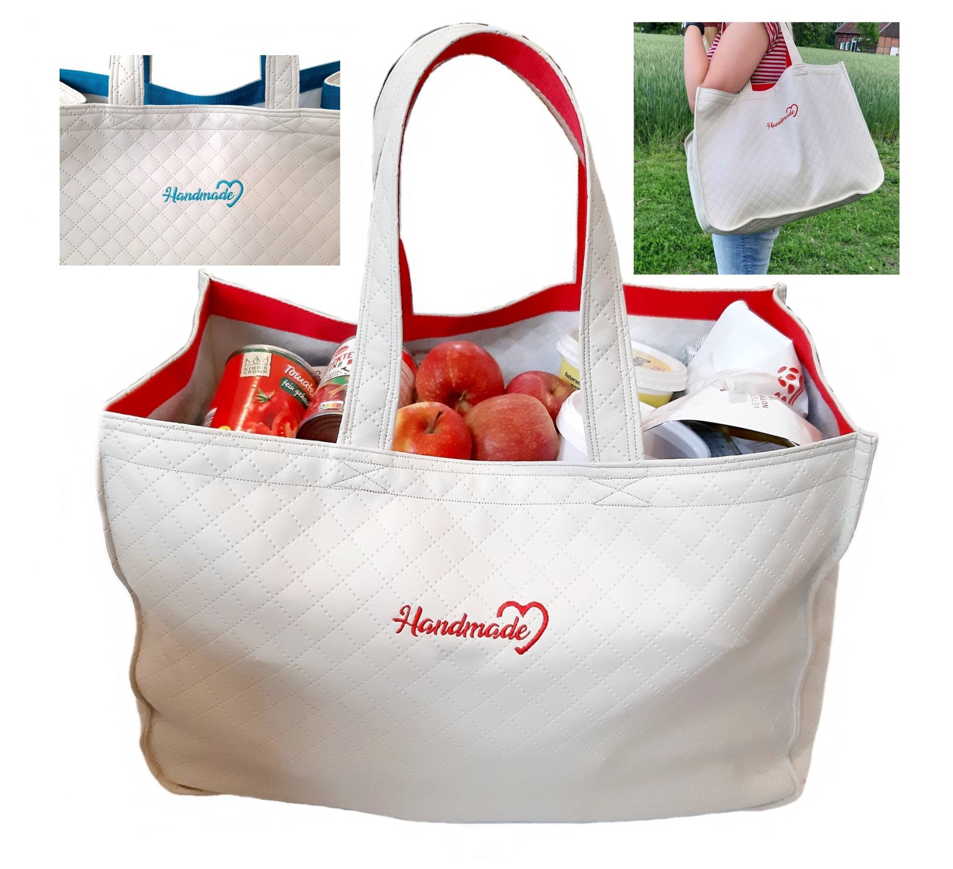 xxl Einkaufstasche Shopping-Bag Aus Kunstleder Einkaufskorb Faltbar Tasche Tragetasche Shopper xxl Einkaufstasche Shopping-Bag Aus Kunstleder Einkaufskorb Faltbar Tasche Tragetasche Shopper von HundeschneidereiShop