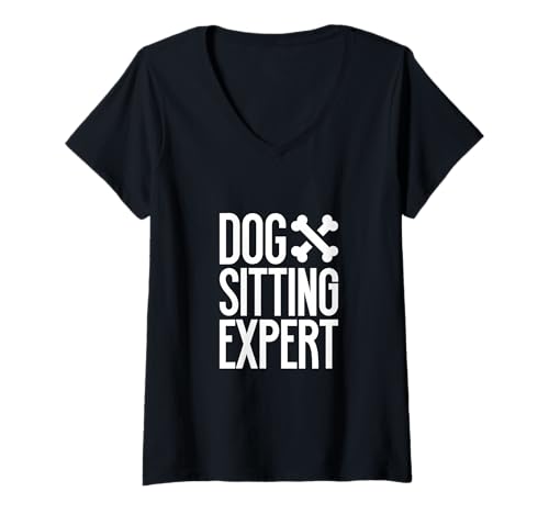 Damen Hundeprofi T-Shirt mit V-Ausschnitt Damen Hundeprofi T-Shirt mit V-Ausschnitt von Hundesitter Spruch Designs