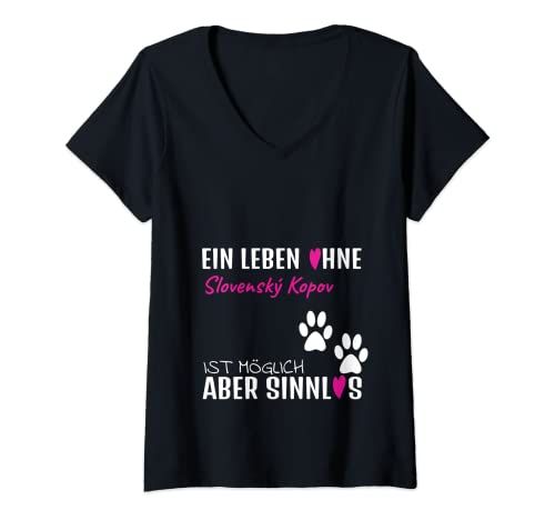 Damen Slovensk'y Kopov Fashion Violett Damen T-Shirt mit V-Ausschnitt von Hundesport Hundeplatz - Lustige Sprüche Damen Mode