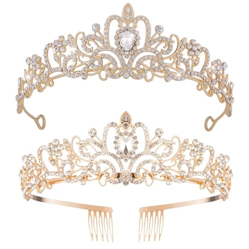 Kristallkrone Strass Krone, Kristallkrone für Damen,Königin Krone Dekoration,Mädchen Kristall Tiara Krone,Krone Damen Geeignet FüR Partys, Krone Feste, Abschlussball Haarschmuck,Prinzessinnenpartys von Hundredweat