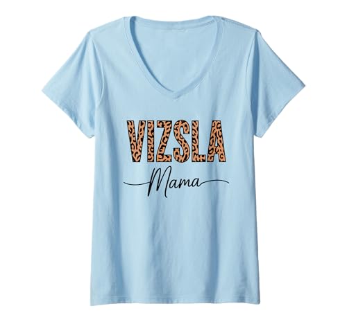 Damen Leopardenmuster Hungarian Vizsla Mama Magyar Vizslas T-Shirt mit V-Ausschnitt Damen Leopardenmuster Hungarian Vizsla Mama Magyar Vizslas T-Shirt mit V-Ausschnitt von Hungarian Vizsla Lover Gifts