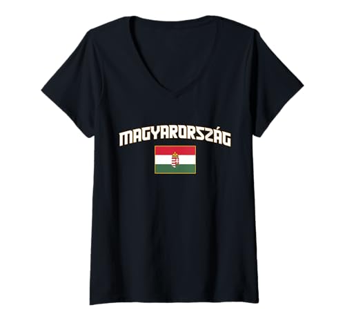 Damen Magyarország, Ungarn Magyar zászló Ungarische Patriotische Flagge T-Shirt mit V-Ausschnitt Damen Magyarország, Ungarn Magyar zászló Ungarische Patriotische Flagge T-Shirt mit V-Ausschnitt von Hungary Flag Gifts for Hungarian Patriots Abroad