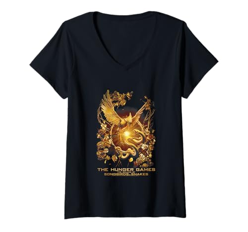 Damen Hunger Games The Ballad of Songbirds and Snakes Filmplakat T-Shirt mit V-Ausschnitt Damen Hunger Games The Ballad of Songbirds and Snakes Filmplakat T-Shirt mit V-Ausschnitt von Hunger Games: The Ballad of Songbirds and Snakes