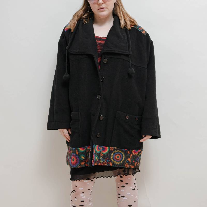 Vintage 70Er Jahre Oversize Patchwork Plus Size Fleece Jacke von HungerVintage