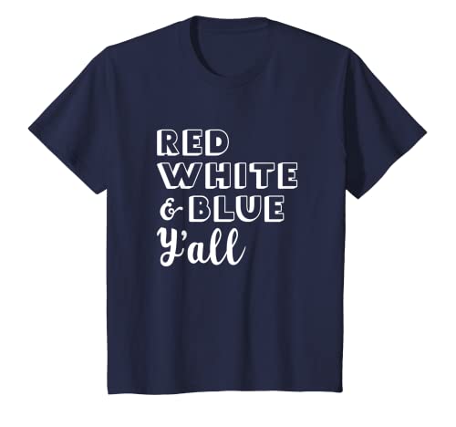 Kinder 4. Juli Shirts für Kinder, patriotisch, Rot, Weiß und Blau Y'all T-Shirt Kinder 4. Juli Shirts für Kinder, patriotisch, Rot, Weiß und Blau Y'all T-Shirt von Hungry Dino Design T Shirts