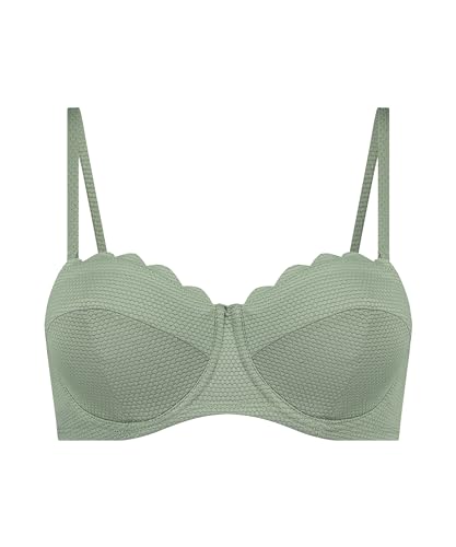 Gepolstertes trägerloses Bikinioberteil mit Bügel Scallop - Hedge Green - 75E von HUNKEMÖLLER