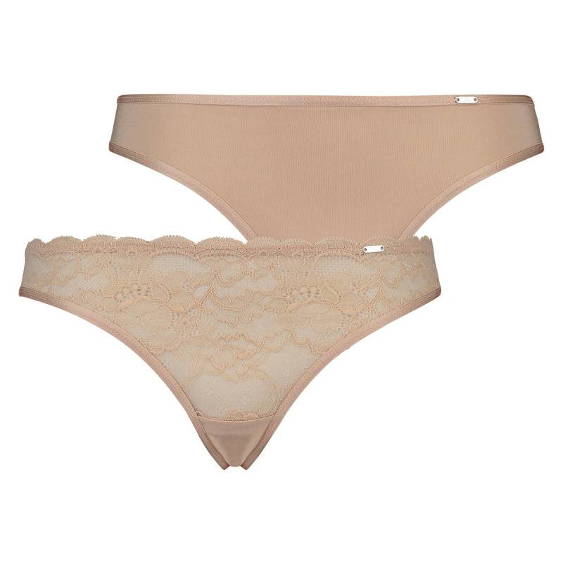 Hunkemöller Angie 2-Pack String, Nude, Größe: XL, Damen von Hunkemöller