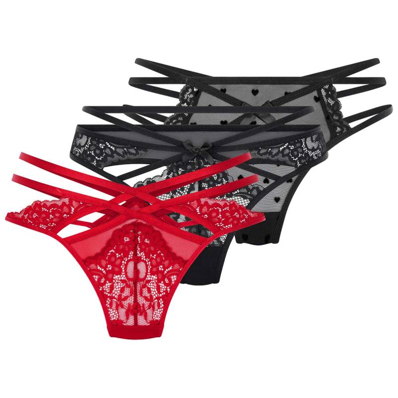 Hunkemöller 3-Pack String, Multi, Größe: M, Damen von Hunkemöller