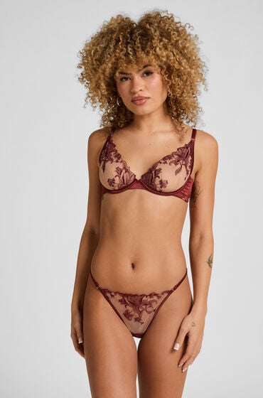 Hunkemöller Anouk Highleg String Rot von Hunkemöller