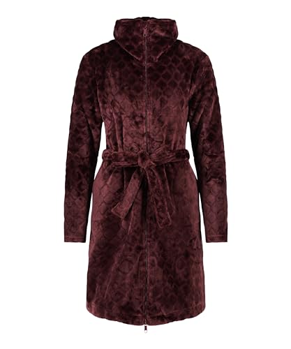 Hunkemöller Bademantel Zip Fleece - windsor wine - XS/S von HUNKEMÖLLER