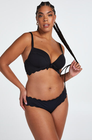 Hunkemöller Bikini Slip Rio Scallop Schwarz von Hunkemöller