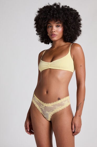 Hunkemöller Brazilian V-shape Mesh Gelb von Hunkemöller
