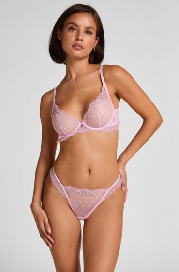 Hunkemöller Cordelie String mit hohem Beinausschnitt Rosa von Hunkemöller
