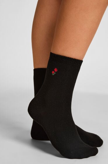 Hunkemöller Crew-Socken aus Modal Schwarz von Hunkemöller