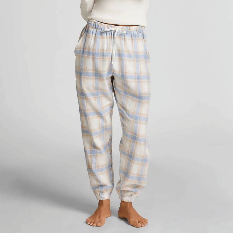 Hunkemöller Flannel Twill Check Pyjamahosen, Blau, Größe: XS, Damen von Hunkemöller