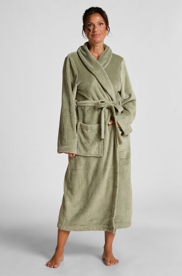 Hunkemöller Fleece-Bademantel grün von Hunkemöller