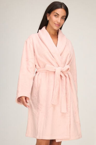 Hunkemöller Fluffy-Fleece-Bademantel Rosa von Hunkemöller