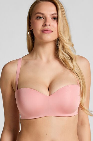 Hunkemöller Gepolsterter trägerloser Push-Up BH mit Bügeln Smooth Rosa von Hunkemöller
