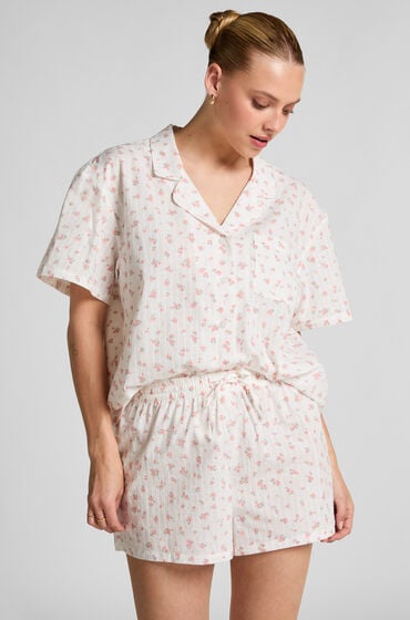 Hunkemöller Gewebte Pyjama-Shorts Weiß von Hunkemöller