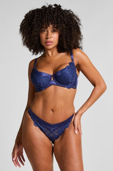 Hunkemöller Grace String mit hohem Beinausschnitt Blau von Hunkemöller