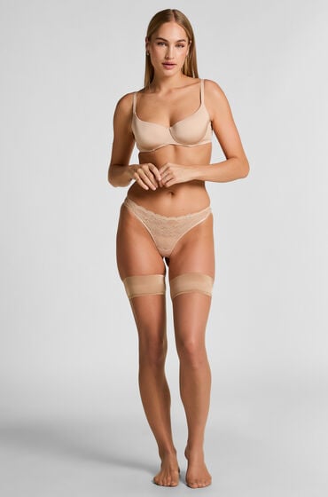 Hunkemöller Halterlose Strümpfe 15 Denier Second Skin Beige von Hunkemöller