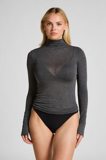 Hunkemöller Himmlisch weiches Shirt aus Kaschmir-Mix mit Rollkragen Grau von Hunkemöller