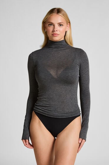 Hunkemöller Himmlisch weiches Shirt aus Kaschmir-Mix mit Rollkragen Grau Hunkemöller Himmlisch weiches Shirt aus Kaschmir-Mix mit Rollkragen Grau von Hunkemöller