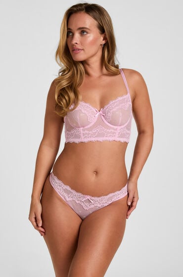 Hunkemöller Hoch geschnittener String Camellia Rosa von Hunkemöller